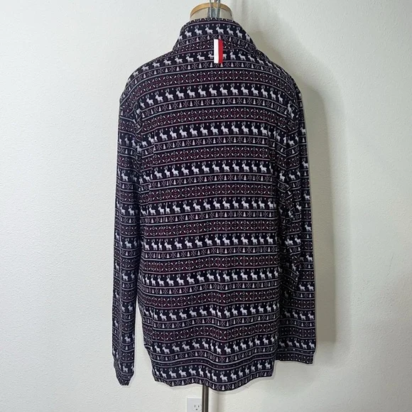 Rhoback Fairisle Print Golf Quarter Zip - Picture 2 of 5